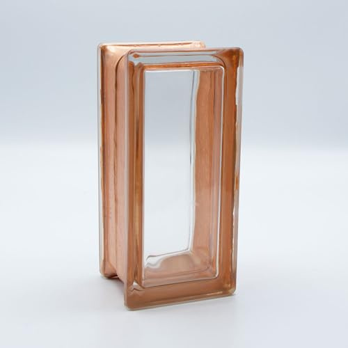 Design Glasbaustein Vollsicht Reflex orange, Halbstein 19x9x8 cm - 10 Stück