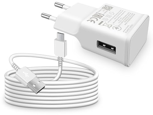 Chargeur USB C Charge Rapide pour Samsung Galaxy A15 A14 A13 A05S A33 A34 A35 A55 A54 A53 A51 A50 A41 A40 A25 A23 A20 A20e S8 S9 S10 S20, Note 10 9 8, USB Adaptateur Secteur avec 1,5m Type C Cable