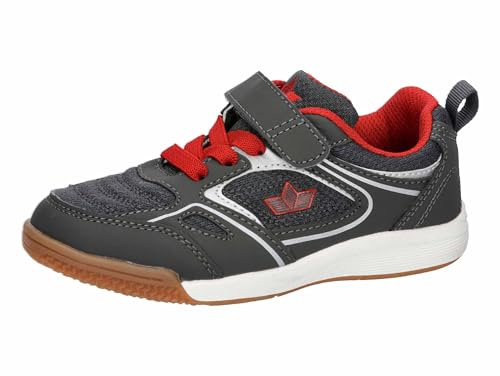 Lico Jungen Racine VS Zapatillas de Interior Unisex para niños, Antracita/Rojo, Talla 27 EU, Antracita Rojo, 27 EU