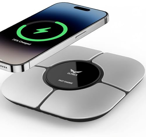 Wireless Charger 10W, Qi-Certified Wireless Phone Charger, Square Fast Charging Station Pad for iPhone 16/15/14/13/12/12 Pro/11/XR/XS/X/8/SE, Galaxy S24/S23/S22/S21/S20/S10/S9/S8 Plus, AirPods