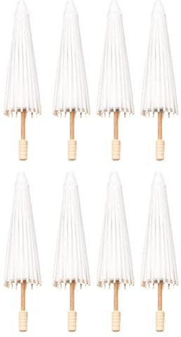 Iyalezirk Lot de 8 parapluies en papier pour mariage, 30 cm, en bambou, pour pièce maîtresse de mariage, objets de scène pour photo