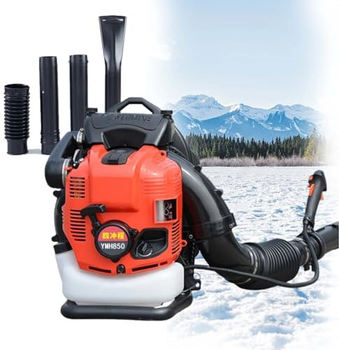 Soffiatore Neve E Foglie Professionale 4 Tempi Benzina 1000cc, A Zaino Con Serbatoio 2.0L, Silenzioso E Potente, Ideale Per Pulizia Giardino, Viale, Cortile E Cantieri(Red)
