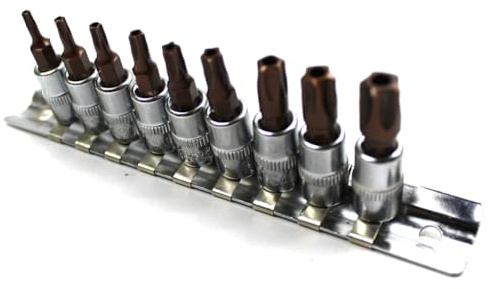Rastapulz 1/4 torx-skruvmejsel-bitsuttag 5-stjärnig torx-skruvmejselbit TS10-TS50 handverktyg 1/4 uttag med förvaringshållare
