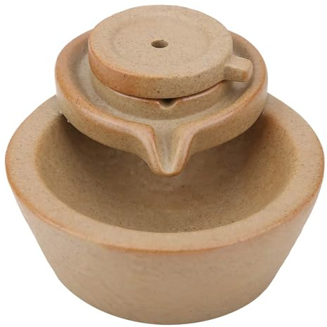 Quemador de Incienso de reflujo de Humo, incensarios de cerámica creativos, Soporte de Incienso único, decoración de aromaterapia para salón de té, Dormitorio, Oficina (Modelo Retro de Grafito.)