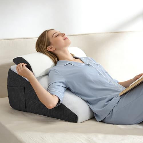 Coussin cale pour lit et canapé, double coussin de lecture pour augmenter le sommeil, coussin de lit pour l'apnée du sommeil reflux - Coussin de soutien dorsal pour soutenir le dos pendant les jeux