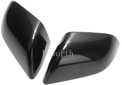 Calotte Specchio,Copertura Specchio Uso Adatto for Tesla Model 3 Highland 2024 Copertura Protettiva For Specchietto Retrovisore In Fibra Di Carbonio ABS(Bright Carbon F P)