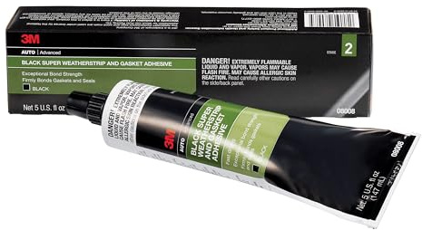 3M Black Super Weatherstrip and Gasket Adhesive, 08008, 5 fl oz, 1 Per Pack