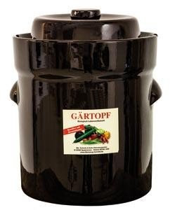 SCHMITT Gärtopf-Set braun 15 l mit Deckel und Steinen