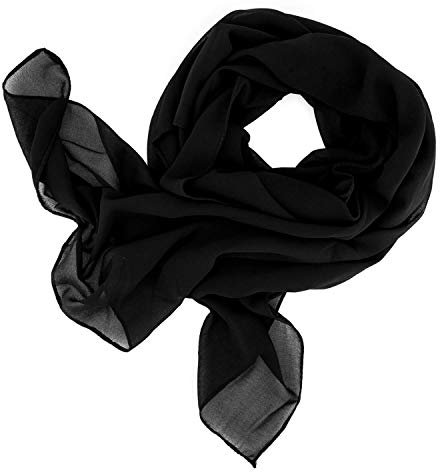 DOLCE ABBRACCIO by RiemTEX ® Schal Damen SWEET LOVE Stola Chiffon Tuch in 30 Unifarben Schals und Tücher Halstücher XXL Chiffontücher in tiefem Schwarz Halstuch für jede Jahreszeit (Pechschwarz)