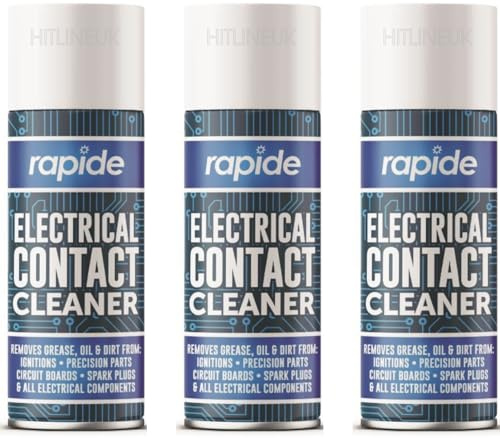 HitlineUK 3 X ELECTRICAL CONTACT CLEANER CLEANING SPRAY AMP GUITAR Hi-Fi SWITCH CIRCUIT DUAL LUBE (200ML)