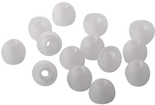 Xcessor Lot de 7 Paires (14 pièces) d'embouts de Rechange en Silicone pour écouteurs Intra-Auriculaires Populaires (S, Transp/Blanc)