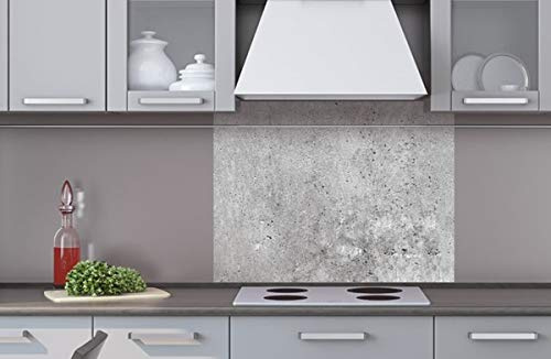 Kompositplatta för köksvägg betong II 80 x 60 cm | stänkskydd kök för spis diskbänk | premiumkvalitet, aluminium Dibond, tjocklek 3 mm – tillverkad i EU | inklusive lim