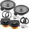 Kit 6 Casse Altoparlanti compatibile con Fiat Grande Punto Kit Anteriore e Posteriore con Adattatori e Connettori Inclusi