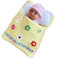 Puppenbettchen - Schlafsack für Puppe 20 cm mit Häkelblumen