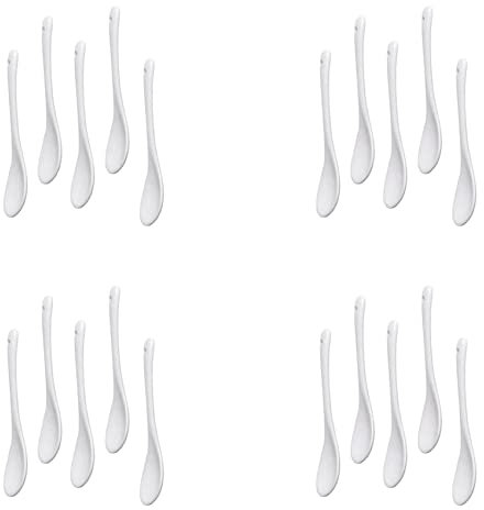 KLKNE 20 cucchiai per uova in porcellana bianca cucchiai in ceramica cucchiaino da caffè cucchiaio da dessert tuffo