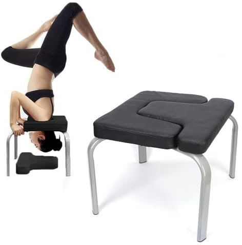 NadineDutol Yoga Hocker Kopfstandhocker Kopfstand Yoga Stuhl Fitness Bench Schwarz,Yoga Bank für Fitnessstudio,Abnehmbare Baugruppe 43 * 42 * 37 cm,Maximale Belastung 200kg