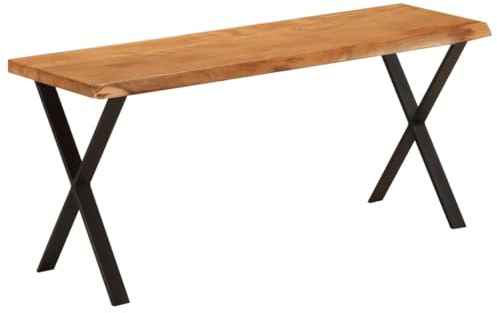 vidaXL Banc avec Bord Vivant, Siège à Manger avec Pieds, Meuble de Cuisine Salon Salle de Séjour Couloir Maison, Bois d'Acacia Massif