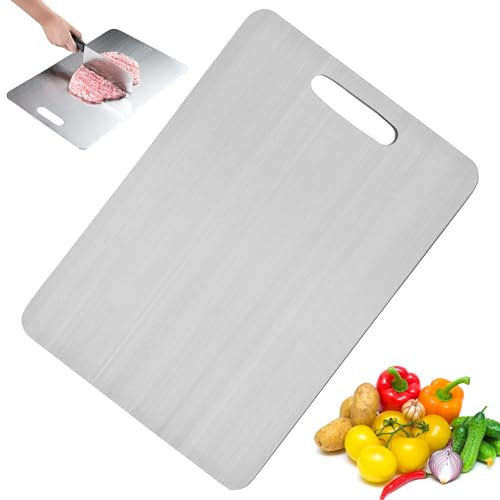 Tagliere Da Cucina in Titanio,Tagliere Acciaio Inox,Titanium Cutting Board,Tagliere da Cucina,Garantisce Il Sapore Originale Degli Ingredienti ed è Facile da Pulire (34×23 cm)