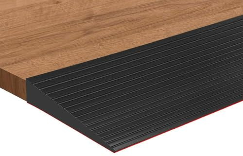 Rampas para Silla de Ruedas, Longitud 1m Carga de 800 kg Umbral de Uuerta, Carritos de Compras, Cochecitos, Robots Barriendo, Rampa de Umbral Autoadhesivo (Negro, Altura 3 cm, Ancho 8 cm)