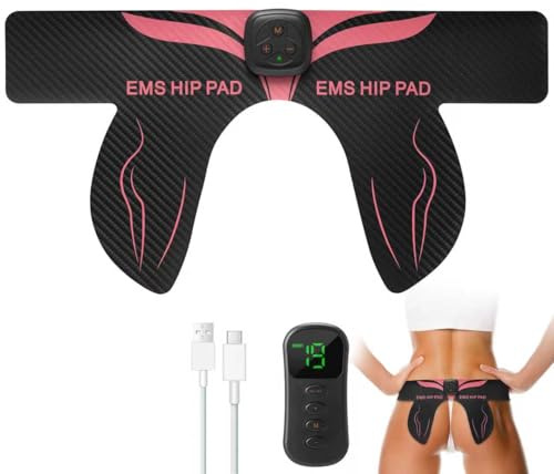 Ems Trainingsgerät, EMS Gesäßtrainer, Po Trainer Elektrisch, 8 Modi & 19 Intensitäten, USB Wiederaufladbar, Mit Fernbedienung, Wird verwendet, Gestaltung Muskelstimulation für Taille, Arm, Bein, Po.