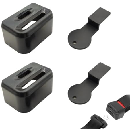 YUVKIN 2 Pezzi Auto BeltLock Blocco Cintura di Sicurezza Stop per Bambini e Ragazzi per Apertura Seggiolino Auto (Nero)