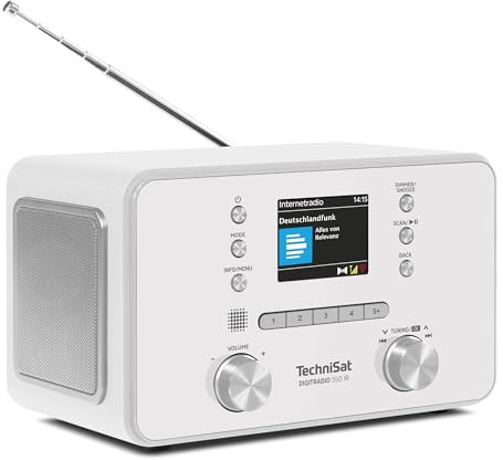 TechniSat DIGITRADIO 550 IR - Radio estéreo por Internet (Dab+, FM, WLAN, Bluetooth, Control por App, Despertador), Blanco
