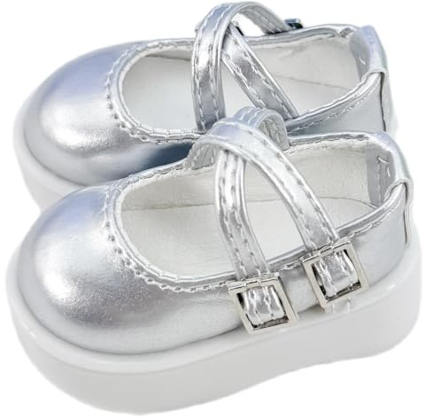 niannyyhouse BJD - Zapatos de alto brillo para muñecas articuladas de bola de 1/6 y 1/4, accesorios de vestir de figura de acción, 1 par (plata, para muñeca BJD de 1/4)
