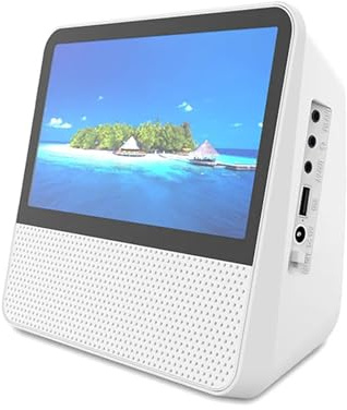 Reproductor de DVD portátil, Reproductor Bluetooth portátil Funcional Multifuncional, Altavoces duales con Pantalla de Alta definición 7 Pulgadas 1080P