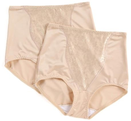 Bali womens Double Support Coordinate Light Control With Lace Tummy Dfx372 2-pack shapewear briefs, Soft Taupe/Soft Taupe, X-Large US