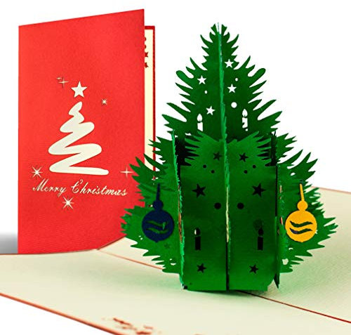 Diese-Klappkarten Weihnachtskarte mit Umschlag, Weihnachtsbaum, Gutschein, edel, klassisch, besonders, christlich, hochwertig, Adventskarte, Geschenkidee, Frohe Weihnachten, Merry Christmas, W02