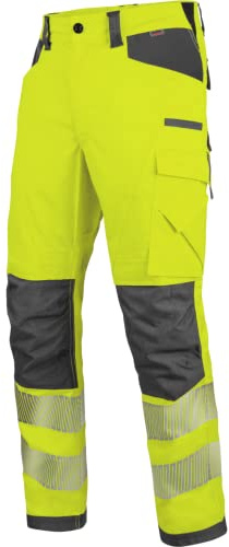 WÜRTH MODYF Warnschutz Bundhose Neon EN 20471 2 - professionelle Arbeitshose für Herren - Warnschutzhose mit Reflektoren - in der Größe 54 in Gelb Anthrazit