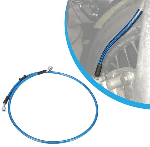 Tubo Freno Moto 140cm,Tubo Freno Anteriore Posteriore Cavo Freno Idraulico Frizione Con Guaina Rinforzata per Pit Bike Dirt Bike Enduro Motocross ATV Quad-Blu