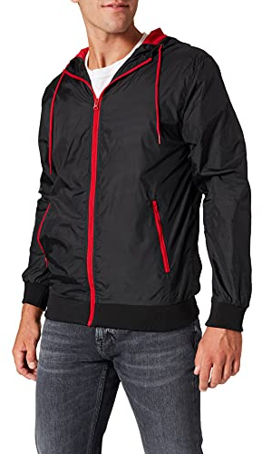 Build Your Brand Windrunner för män, Blk/röd, 3XL