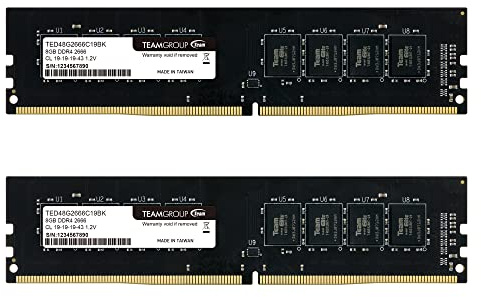 TEAMGROUP Elite DDR4 16GB Kit (2 x 8GB) 2666MHz (PC4-21300) CL19 UDIMM 288 Pin Desktop Memory - TED416G2666C19DC01