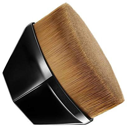 Foundation Brush Flat Top，Premium Quality Synthetic Dense Bristles，Perfect For Blending Liquid Make Up, Cream or Flawless Powder Cosmetics Buffing, Stippling, Concealer (BLACK)
