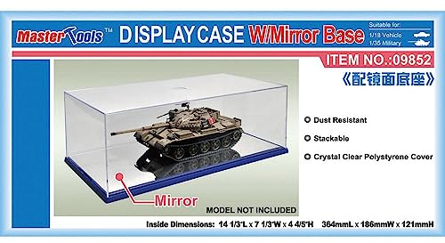 Trumpeter TRU09852 Vitrin, 364 x 186 x 121 mm skärmfodral – 364 x 186 x 121 mm med spegelbas