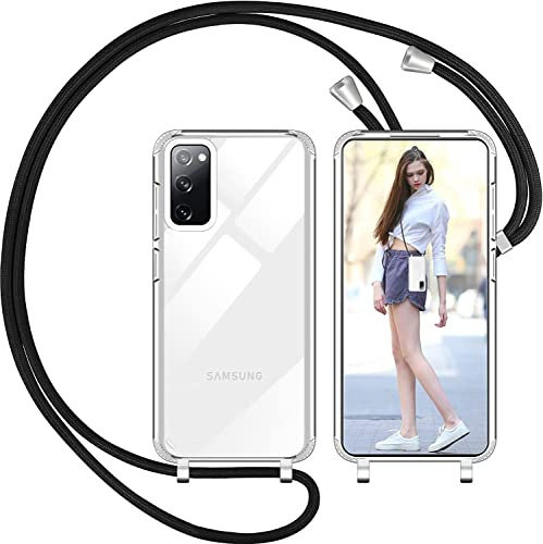 Nupcknn Coque avec Cordon pour Samsung Galaxy S20 FE 5G, Transparent Coque Collier Réglable Téléphone Étui Portable Lanyard Case Protection Complète Cover de Samsung Galaxy S20 FE 5G(6.5)
