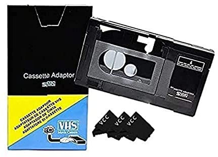 VCC Motorized VHS-C to VHS Cassette Adapter for SVHS Camcorders JVC RCA Panasonic + 3 Micro-Fiber Cloth NOT Compatible with 8mm/MiniDV/Hi8 Tapes