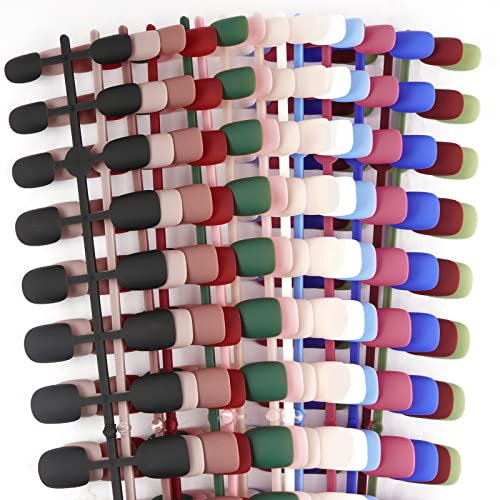 FLOFIA 336 Stk Künstliche Nägel Kurz Quadratische Fingernägel Matt Falsche Nagel zum Aufkleben Vollabdeckung Kunstnägel Set DIY Nailart Nagelspitzen 14 Farben