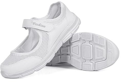 Padgene Women's Comfortable Working Nurse Shoes Non-Slip Adjustable Breathable Walking Casual Nursing Orthotic Lightweight Shoes