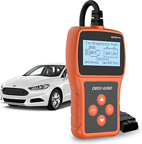 Universal OBD2 Engine Fault Reader Car Scanner, Professional Auto Car Diagnostic Scanner Repair Tool, HD LCD Display Screen, I/M Readiness Smog Check CAN Diagnostic Scan Tool (orange)