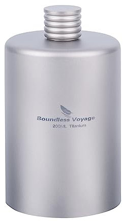 Boundless Voyage Titan Flachmann, 7oz/200ml Becher, Vatertagsgeschenk Flachmann Whisky, Outdoor Flachmann für Camping Klettern Picknick(Ti3068D)