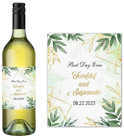 Juego de 10 calcomanías personalizadas para botellas de vino de boda, etiquetas para botellas de champán para bodas, despedidas de soltera, cumpleaños, fiestas de graduación y todos los eventos