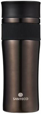 SANTECO Kaffee-Reisebecher 510 ml, Thermosflasche aus Edelstahl, Isolierflasche für Heißgetränke, auslaufsichere Thermoskanne-Schwarz