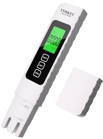 2025 Upgraded 4-in-1 Digital Water Quality Tester - TDS/EC/Temperature（ °C / °F ） Meter | 0-9999 ppm | for Drinking Water, Hydroponics, Aquariums, RO Systems & Swimming Pools