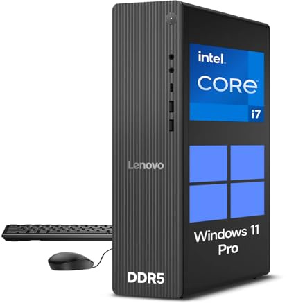 Lenovo Desktop Computer Tower PC, 14th Gen Intel 20-Core i7, Small Form Factor PC Tower Computer Desktop for Business, Gaming&Home Office, Windows 11 Pro | 32GB DDR5 1TB SSD, Ethernet RJ-45, Wi-Fi 6
