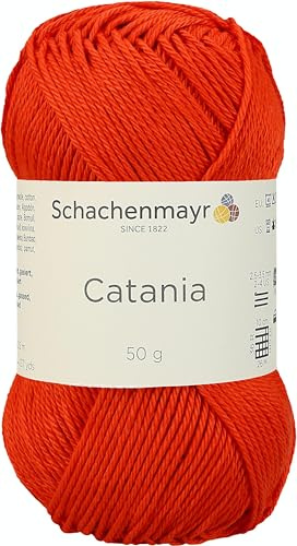 Schachenmayr Catania 9801210-00390 tomate Handstrickgarn, Häkelgarn, Baumwolle