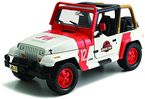 Jada Toys – 97806wor – Jeep Wrangler – Jurassic World 2015 – Scale 1/24 – White/Orange