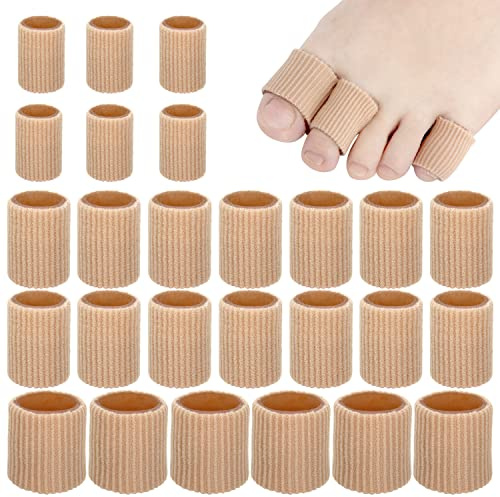 26 Pieces Toe Cushion Tube 0.98 Inches Toe Tubes Sleeves 3 Different Size Soft Gel Corn Pad Protectors for Cushions Corns,Blisters, Calluses, Toes and Fingers.