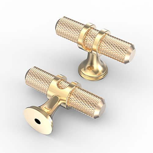 Asidrama 10 Pack Brushed Brass Kitchen Cabinet Knobs Cabinet Hardware Zinc Knobs for Dresser Drawers 4451